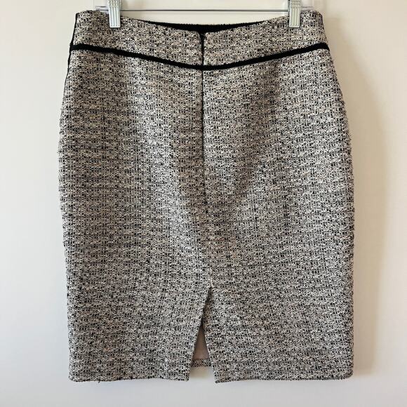 Ann Taylor Cream Black Tweed Career Professional Pencil Skirt Womens Size 8 - Picture 2 of 13